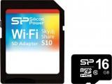 Silicon Power 16 GB microSDHC Class 10 Sky Share + SD adapter SP016GBWSAS10HAK -  1